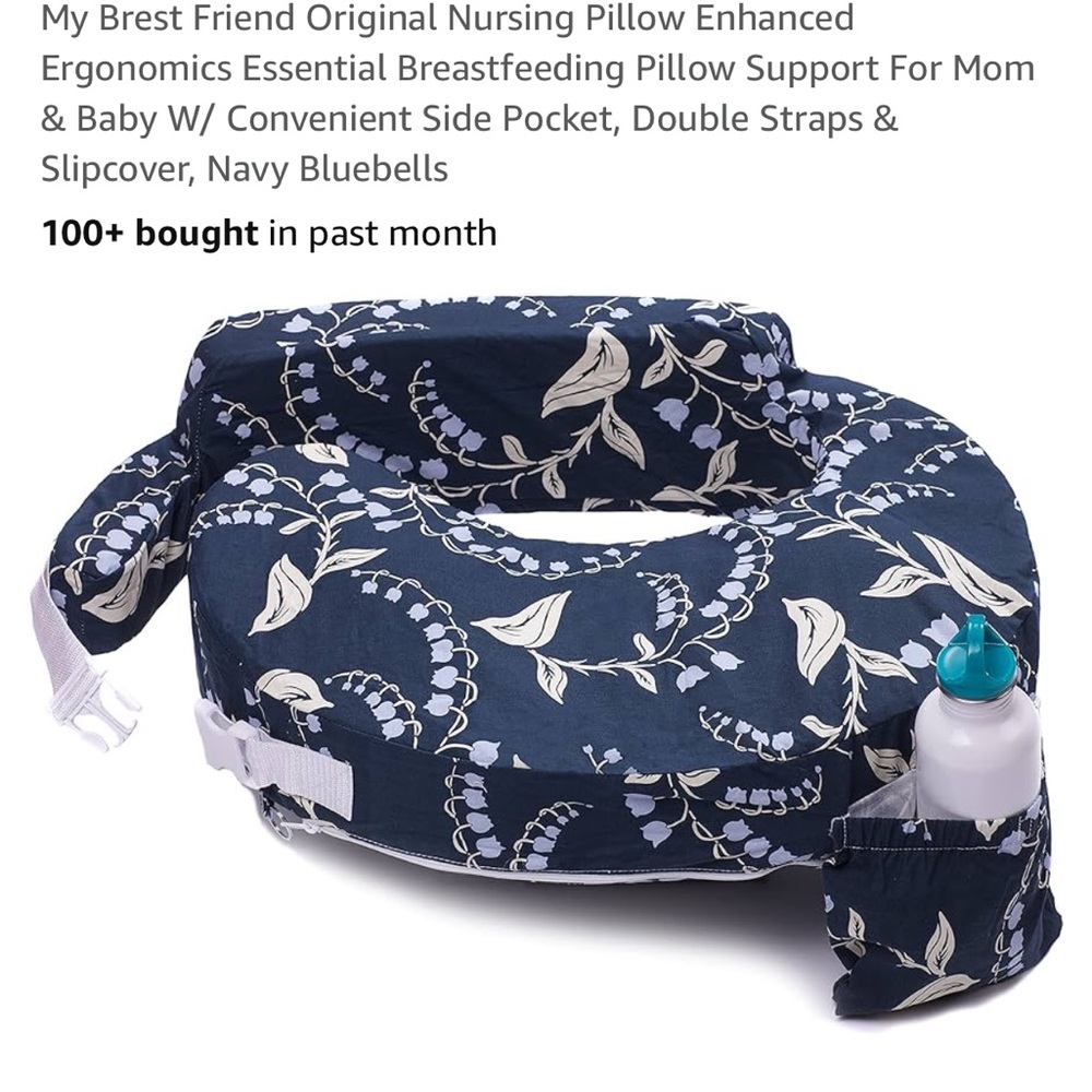 Blue and White Botanical Nursing Pillow